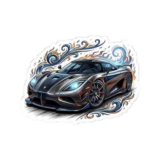 Sports Car Kiss-Cut Sticker — Performance Supercar Decal for Laptops & Gear