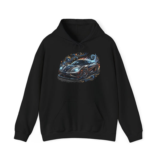 Racing Car Graphic Hoodie — Sleek Sports Supercar Illustration