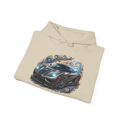 Racing Car Graphic Hoodie — Sleek Sports Supercar Illustration