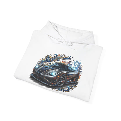 Racing Car Graphic Hoodie — Sleek Sports Supercar Illustration