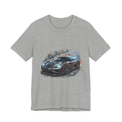 Sports Car Graphic T‑Shirt — Blue Supercar Illustration Tee