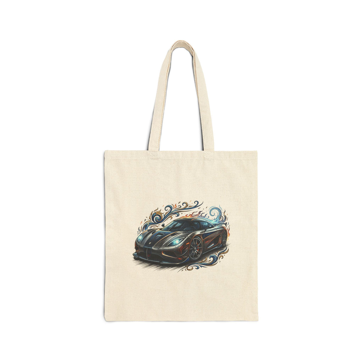 Sports Car Canvas Tote Bag — Retro Racing Design