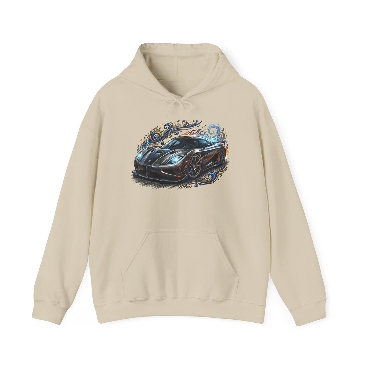 Racing Car Graphic Hoodie — Sleek Sports Supercar Illustration