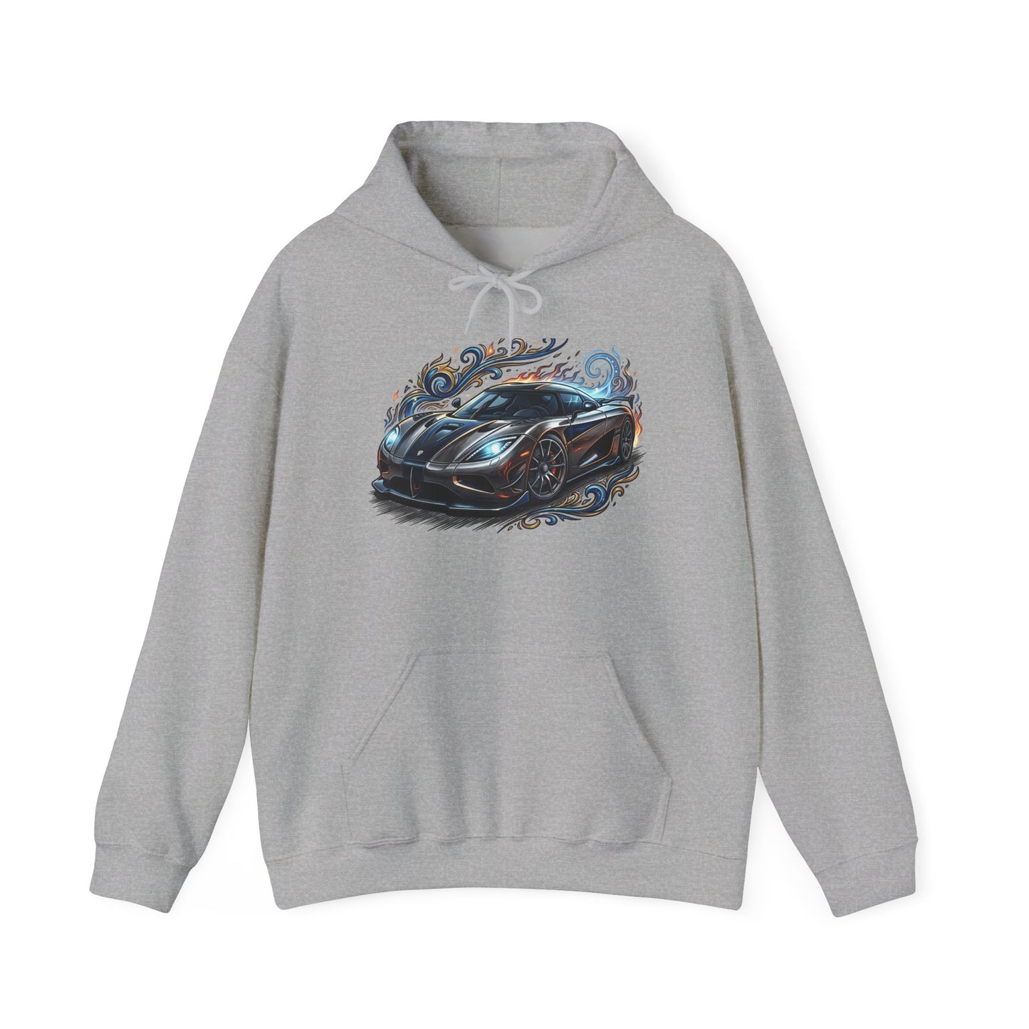 Racing Car Graphic Hoodie — Sleek Sports Supercar Illustration