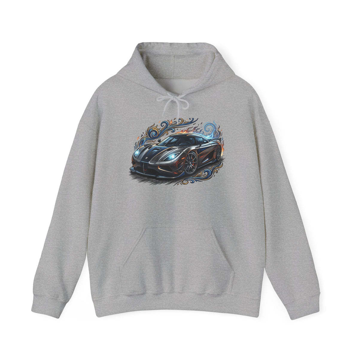 Racing Car Graphic Hoodie — Sleek Sports Supercar Illustration