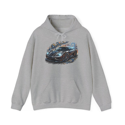 Racing Car Graphic Hoodie — Sleek Sports Supercar Illustration
