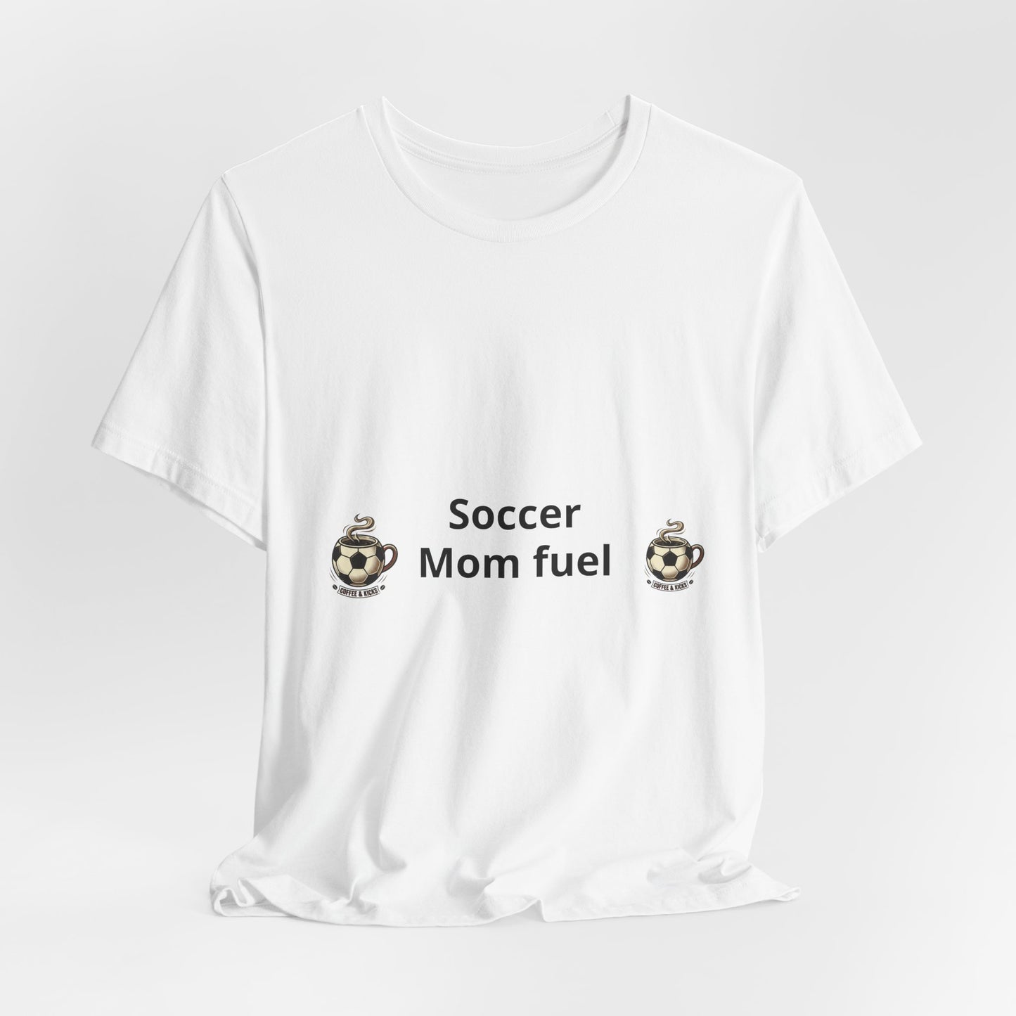 Soccer Mom Fuel T‑Shirt — Coffee & Soccer Ball Graphic Tee