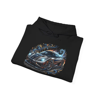 Racing Car Graphic Hoodie — Sleek Sports Supercar Illustration