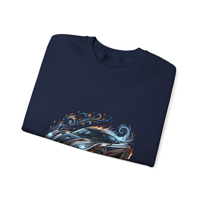 Sports Car Crewneck Sweatshirt — Black Supercar Graphic