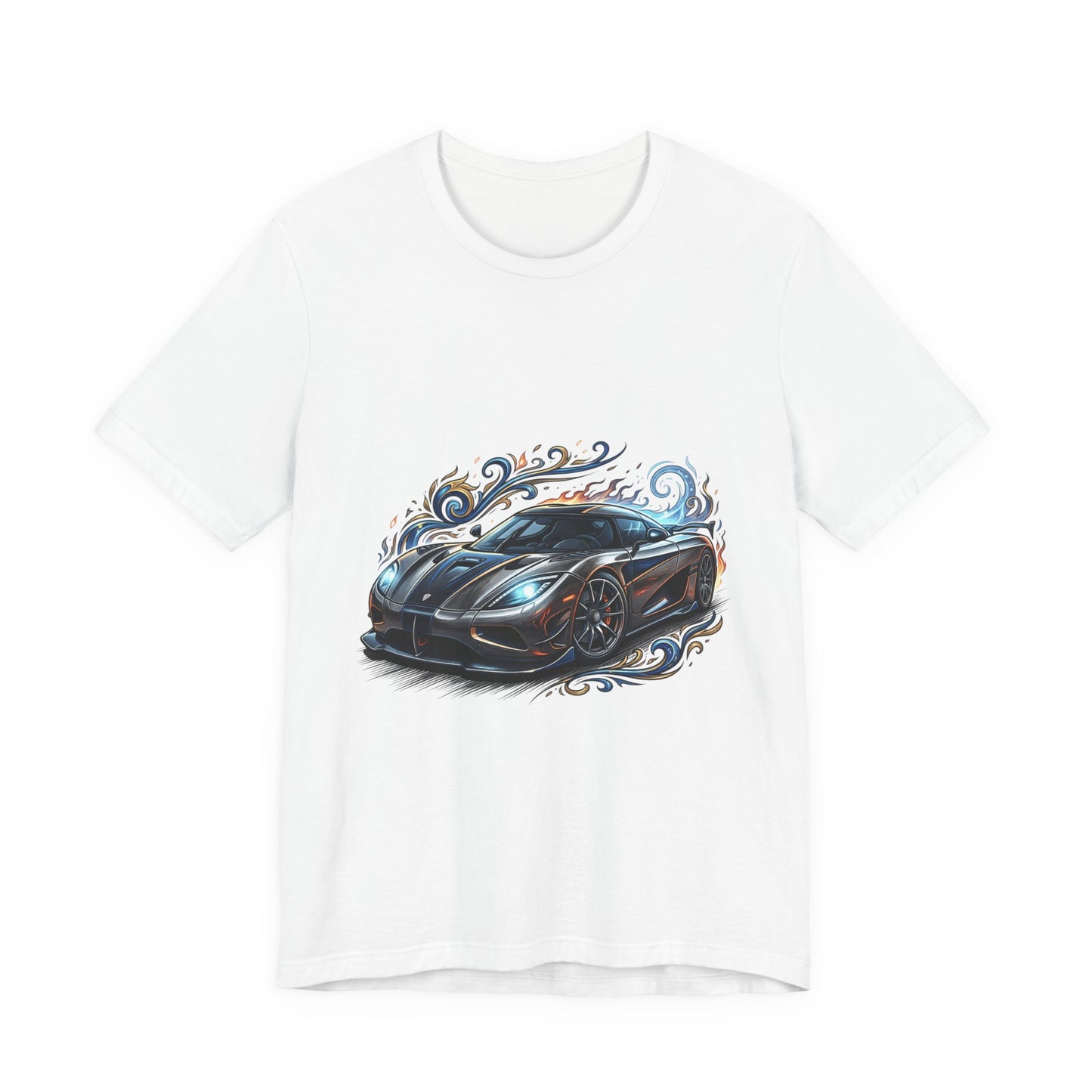 Sports Car Graphic T‑Shirt — Blue Supercar Illustration Tee
