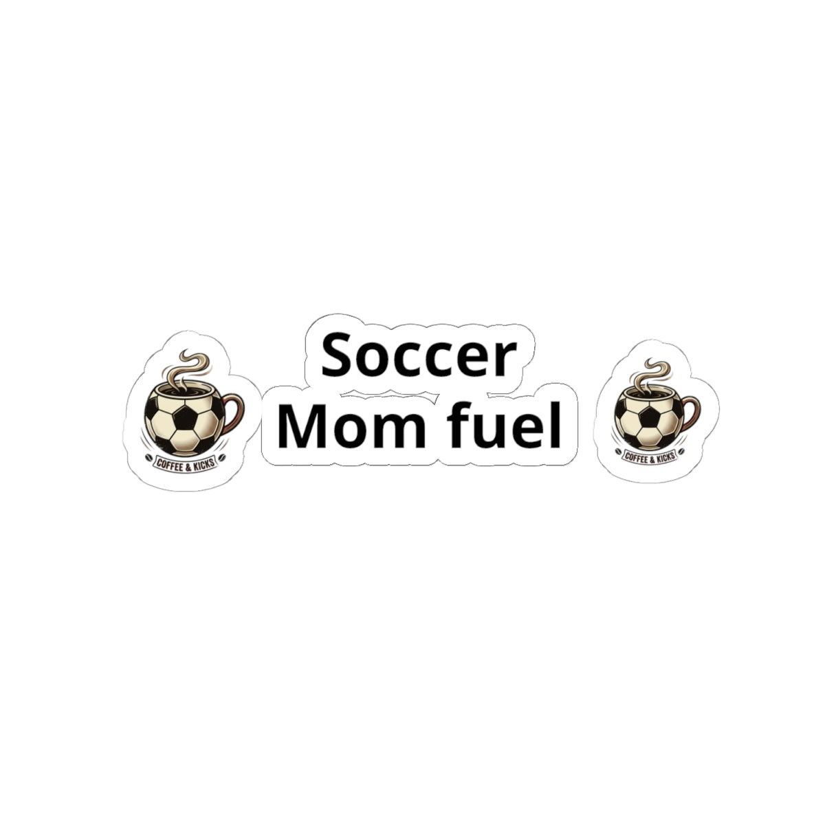 Soccer Mom Fuel Sticker Set — Coffee & Soccer Ball Kiss-Cut Decals