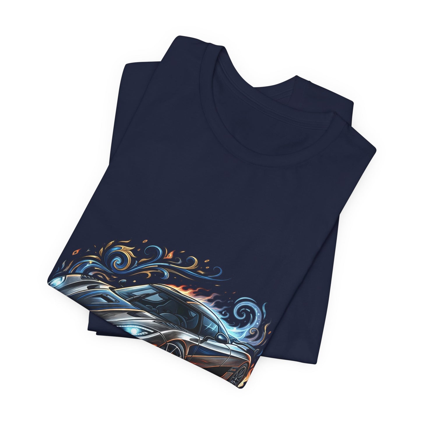 Sports Car Graphic T‑Shirt — Blue Supercar Illustration Tee