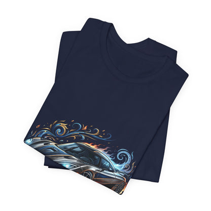 Sports Car Graphic T‑Shirt — Blue Supercar Illustration Tee