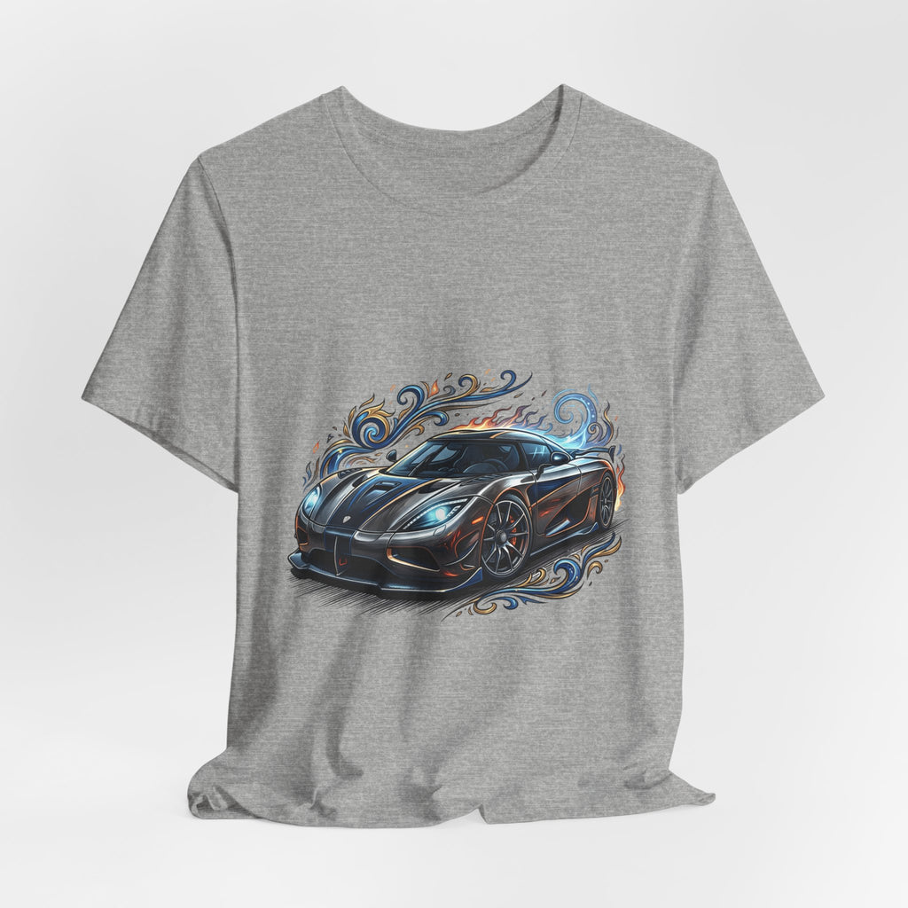 Sports Car Graphic T‑Shirt — Blue Supercar Illustration Tee