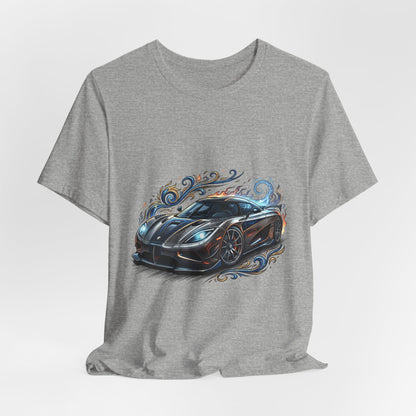 Sports Car Graphic T‑Shirt — Blue Supercar Illustration Tee