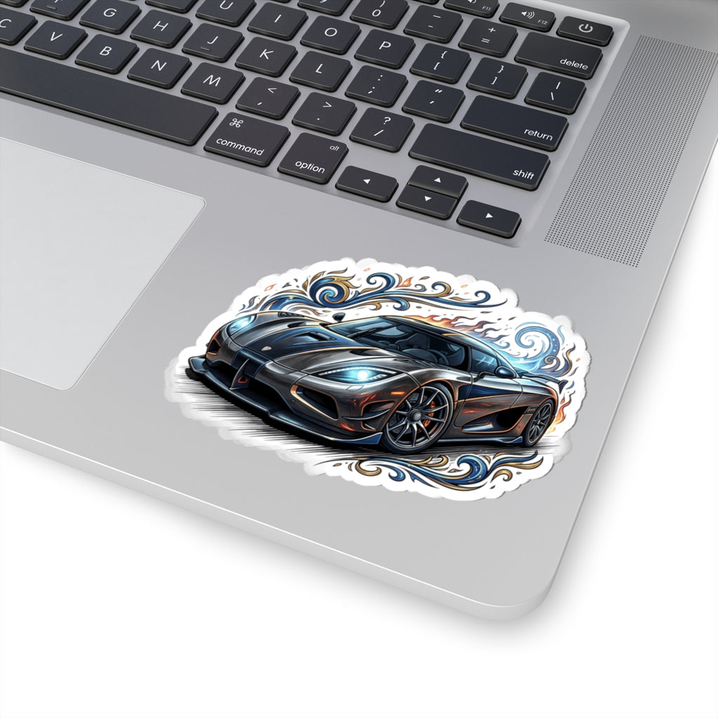 Sports Car Kiss-Cut Sticker — Performance Supercar Decal for Laptops & Gear