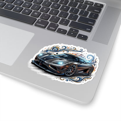 Sports Car Kiss-Cut Sticker — Performance Supercar Decal for Laptops & Gear