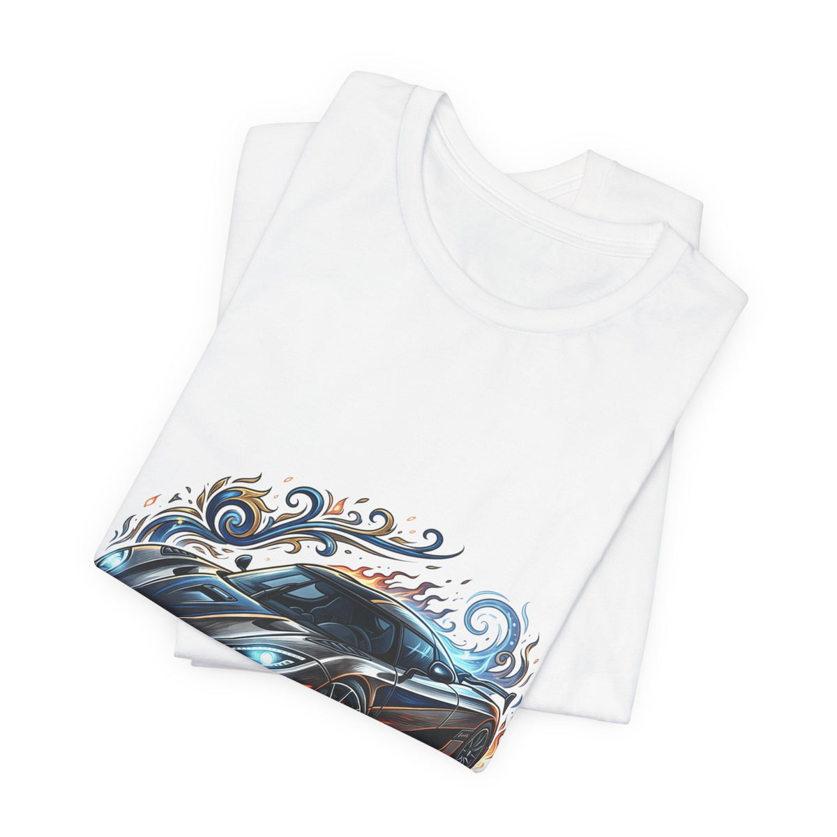 Sports Car Graphic T‑Shirt — Blue Supercar Illustration Tee