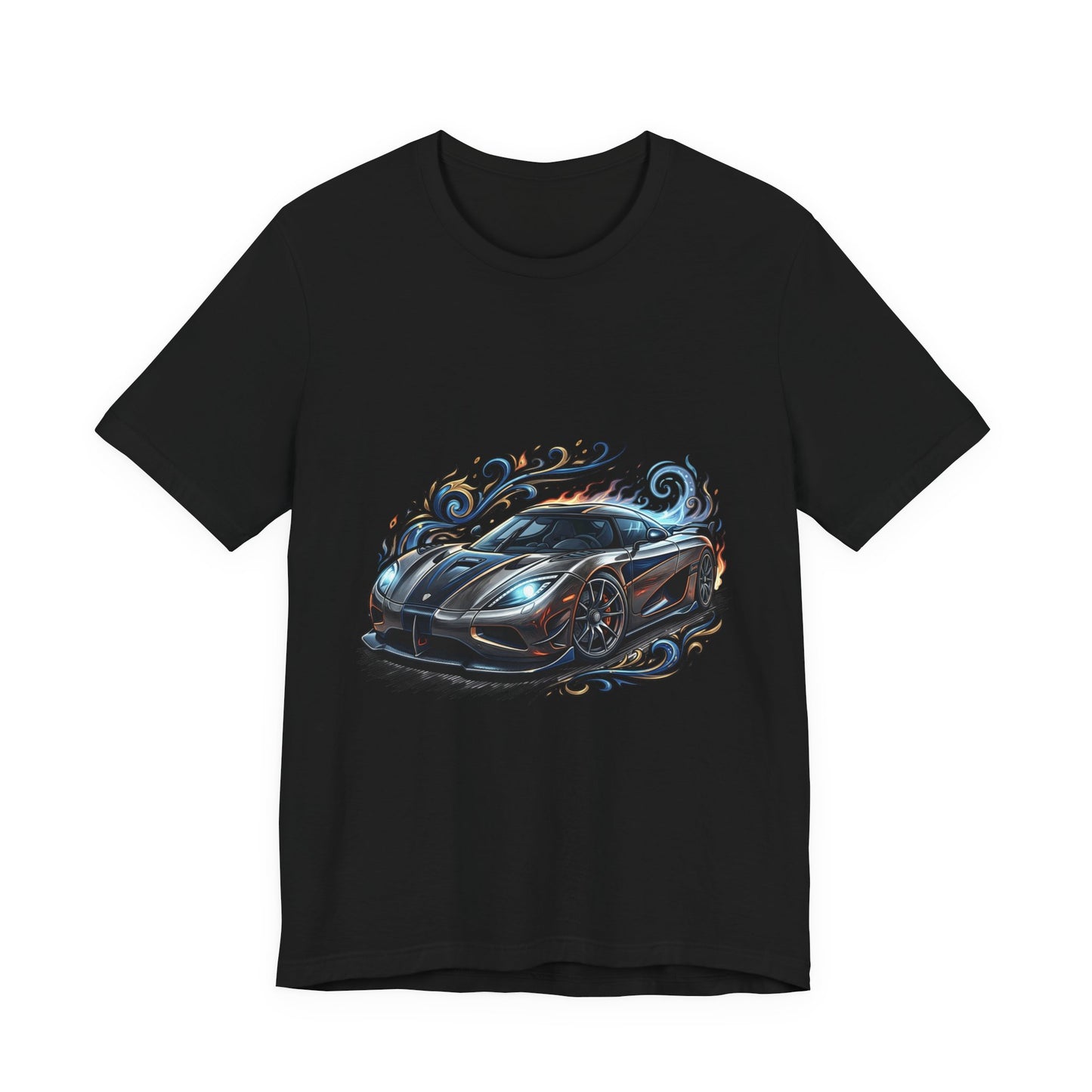 Sports Car Graphic T‑Shirt — Blue Supercar Illustration Tee