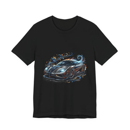 Sports Car Graphic T‑Shirt — Blue Supercar Illustration Tee