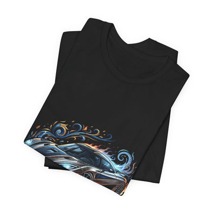 Sports Car Graphic T‑Shirt — Blue Supercar Illustration Tee
