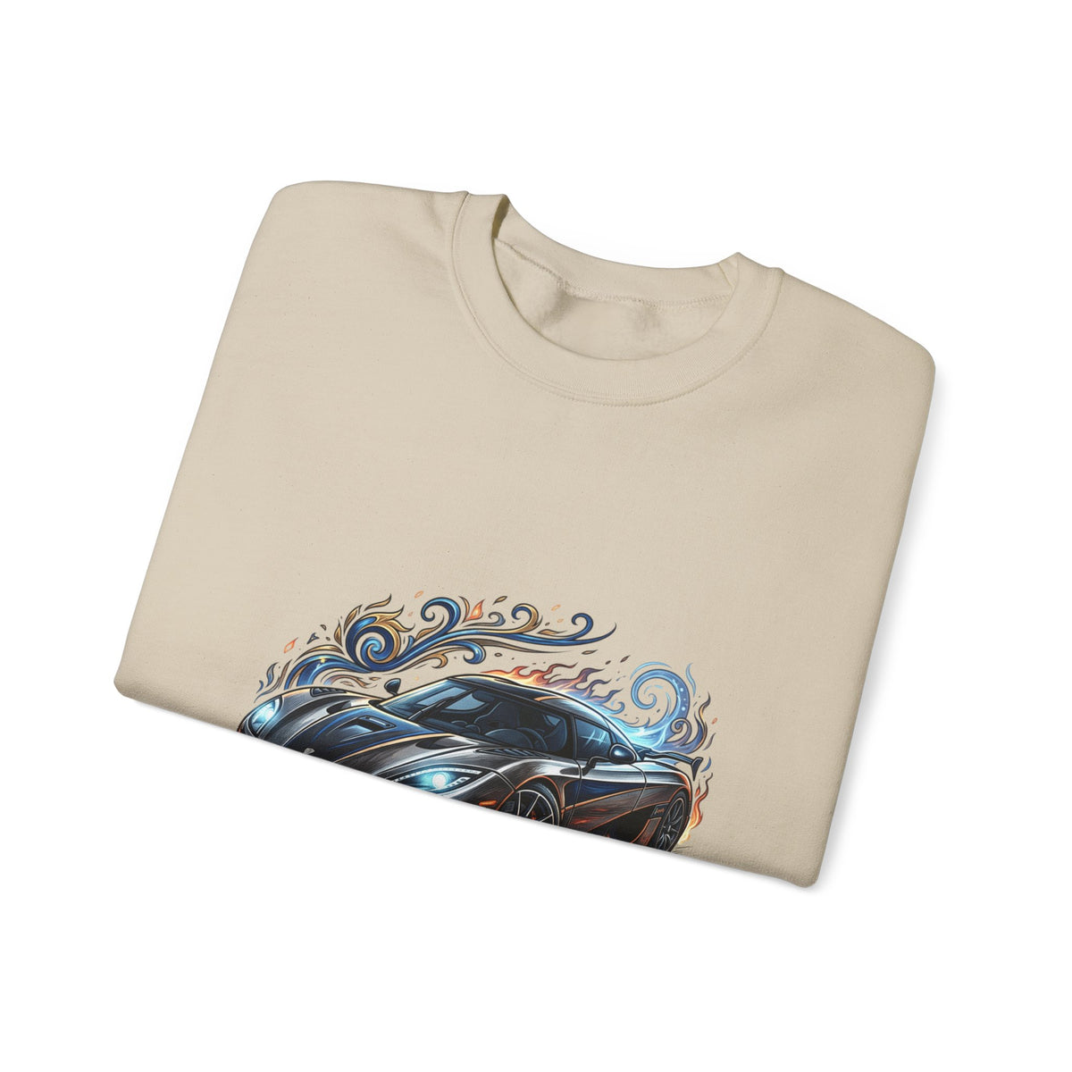 Sports Car Crewneck Sweatshirt — Black Supercar Graphic