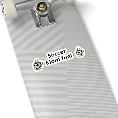 Soccer Mom Fuel Sticker Set — Coffee & Soccer Ball Kiss-Cut Decals