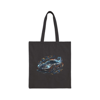 Sports Car Canvas Tote Bag — Retro Racing Design