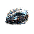Sports Car Kiss-Cut Sticker — Performance Supercar Decal for Laptops & Gear