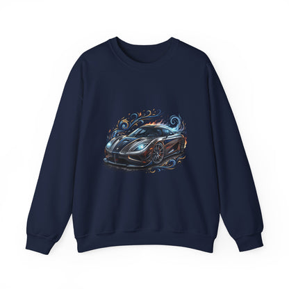 Sports Car Crewneck Sweatshirt — Black Supercar Graphic