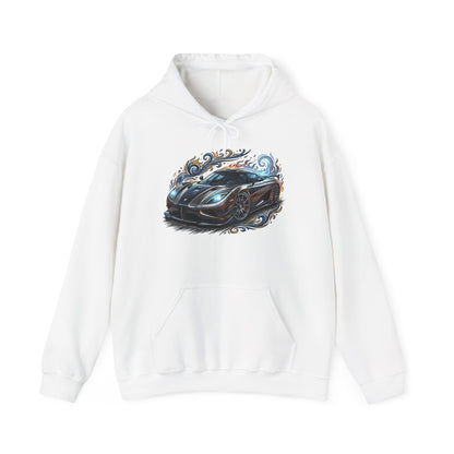 Racing Car Graphic Hoodie — Sleek Sports Supercar Illustration