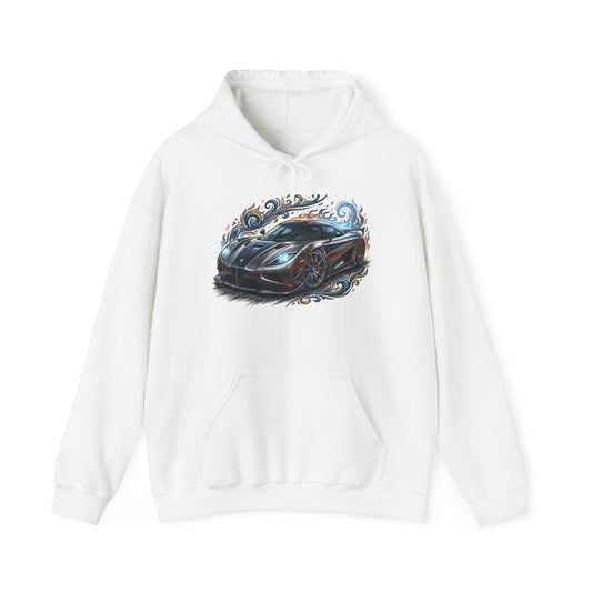 Racing Car Graphic Hoodie — Sleek Sports Supercar Illustration
