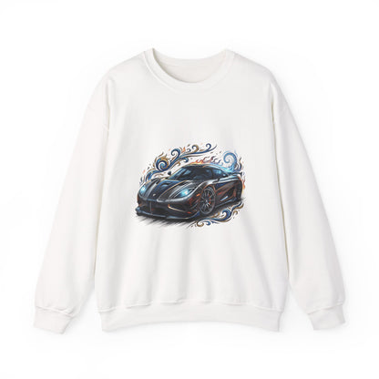 Sports Car Crewneck Sweatshirt — Black Supercar Graphic