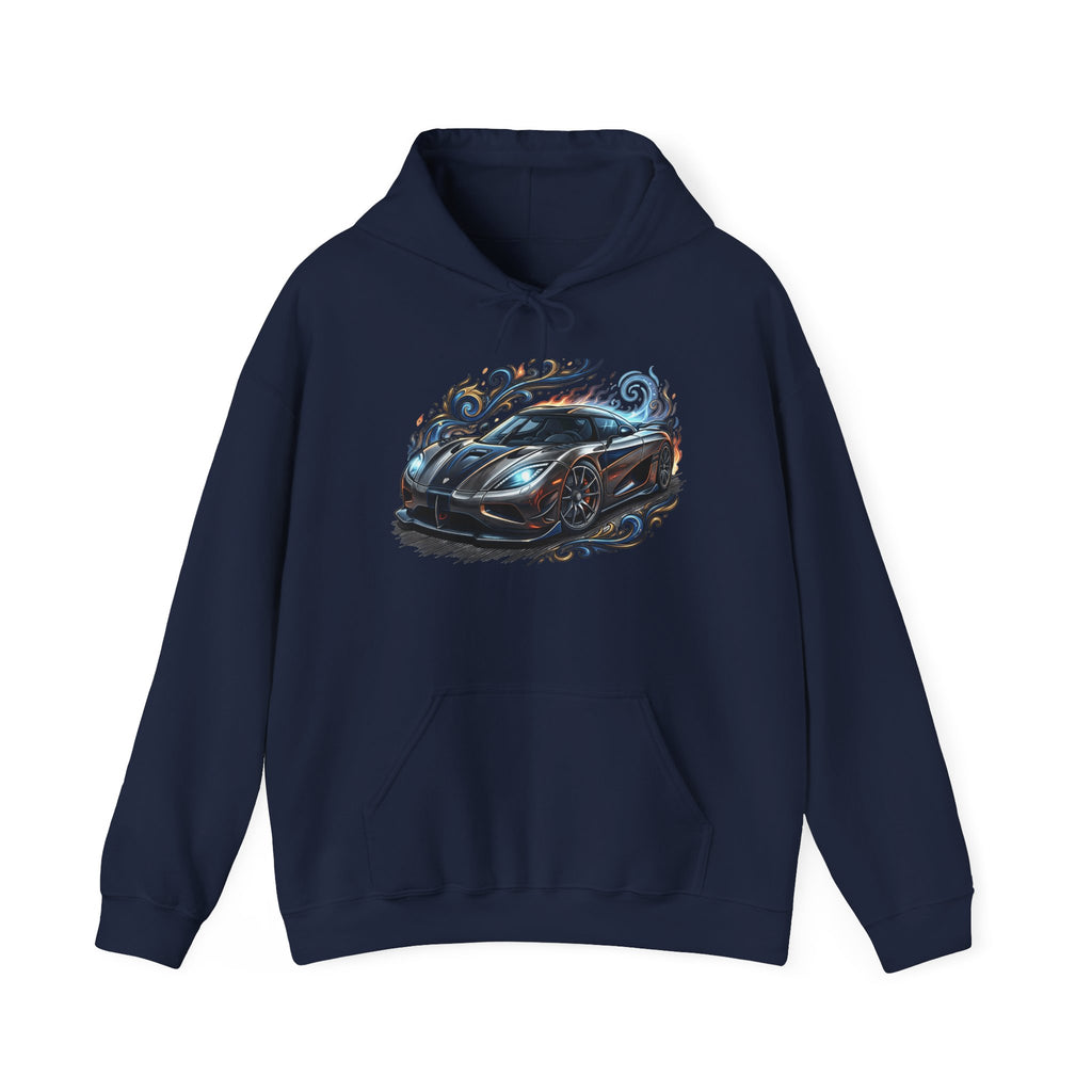 Racing Car Graphic Hoodie — Sleek Sports Supercar Illustration