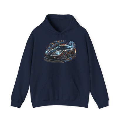 Racing Car Graphic Hoodie — Sleek Sports Supercar Illustration