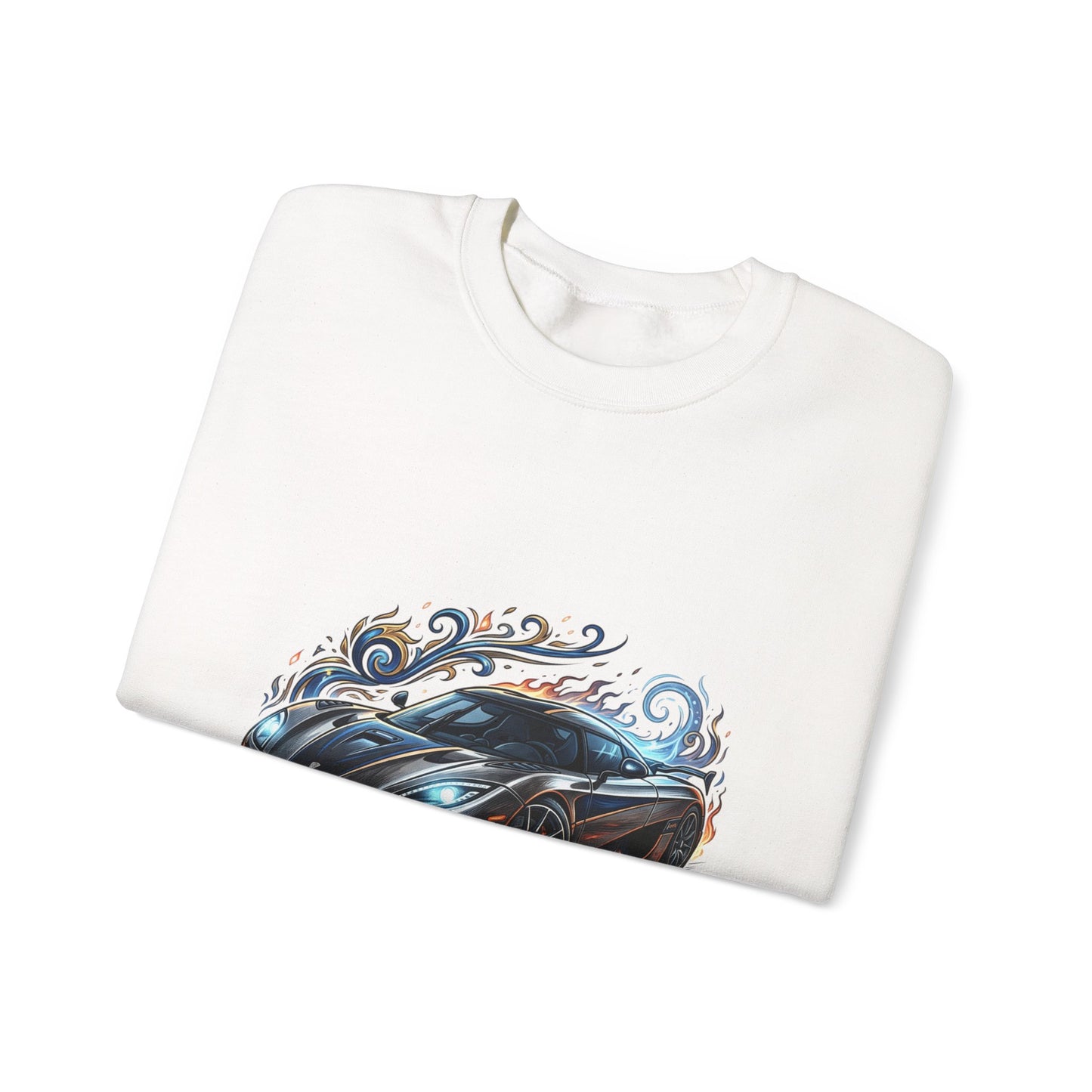 Sports Car Crewneck Sweatshirt — Black Supercar Graphic