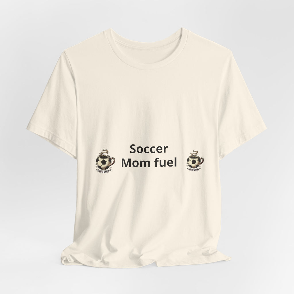 Soccer Mom Fuel T‑Shirt — Coffee & Soccer Ball Graphic Tee