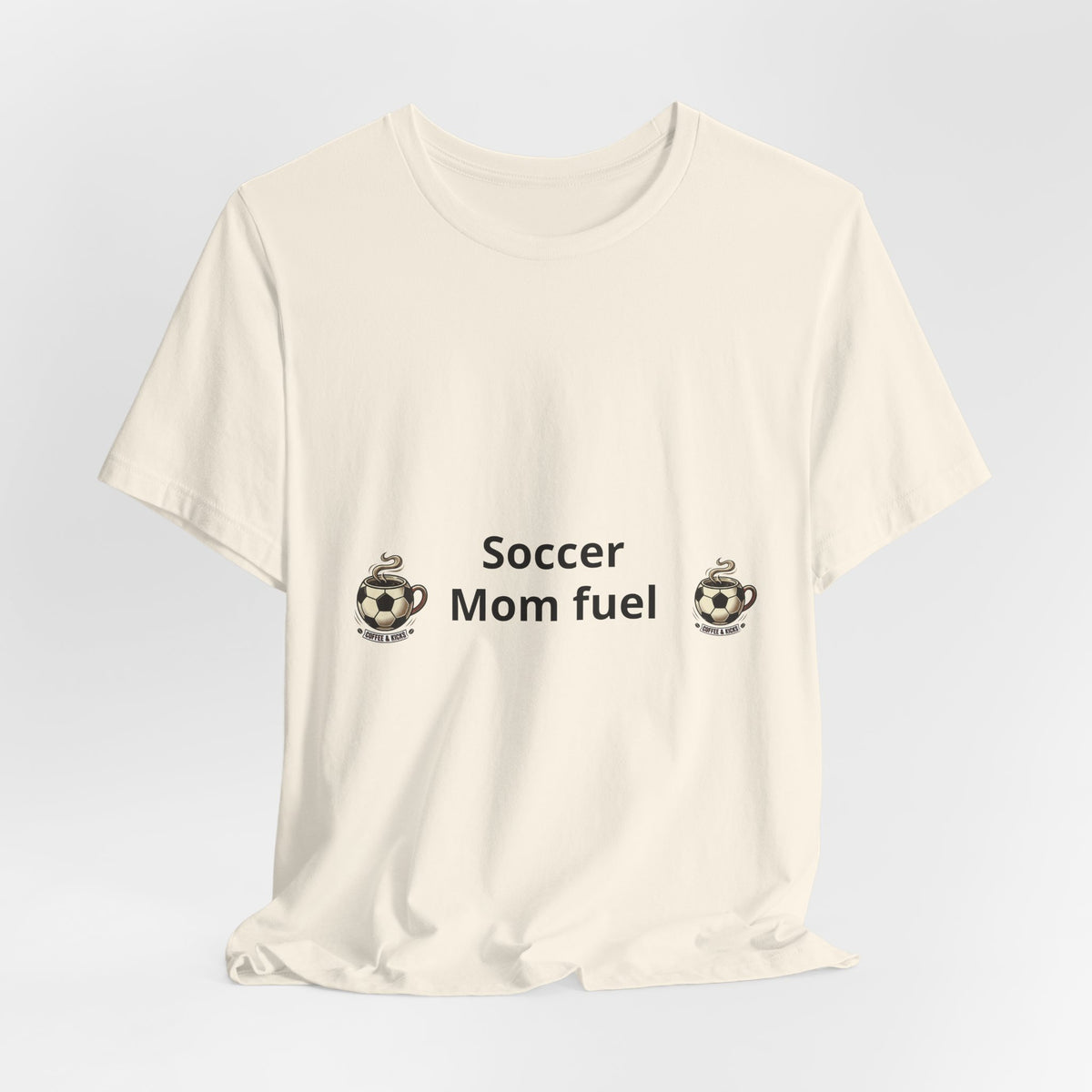 Soccer Mom Fuel T‑Shirt — Coffee & Soccer Ball Graphic Tee