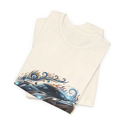 Sports Car Graphic T‑Shirt — Blue Supercar Illustration Tee