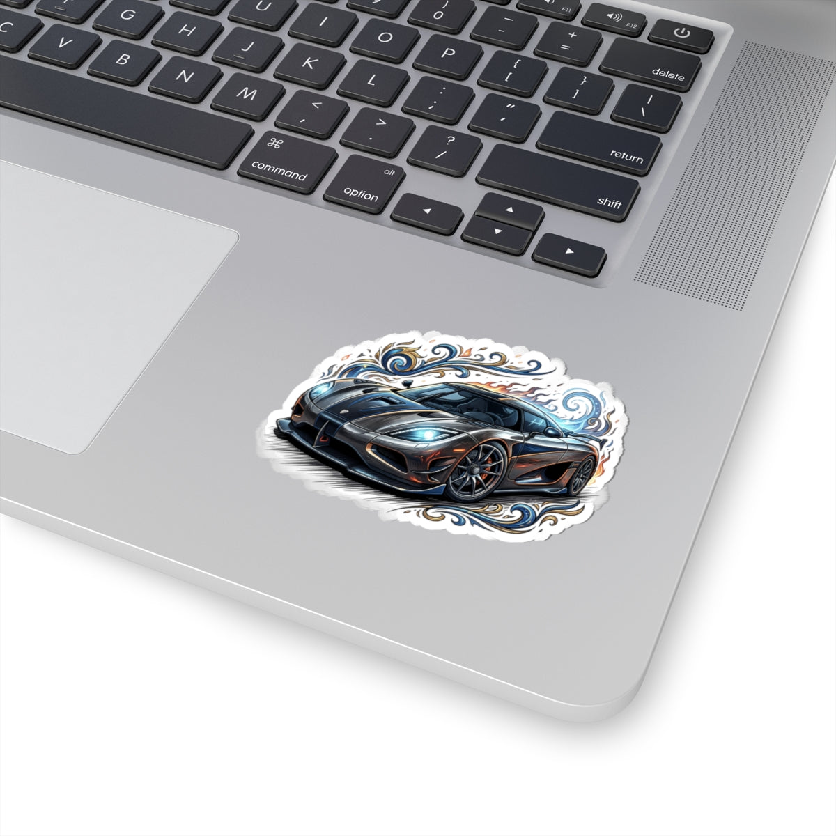 Sports Car Kiss-Cut Sticker — Performance Supercar Decal for Laptops & Gear