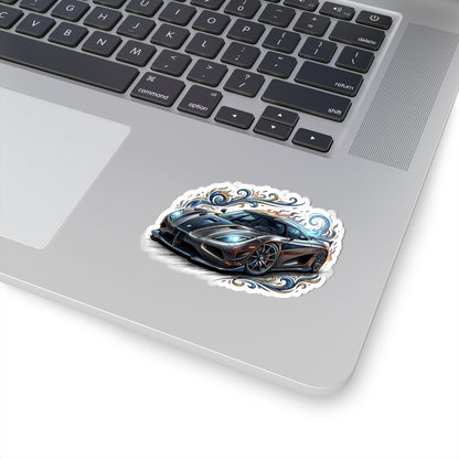 Sports Car Kiss-Cut Sticker — Performance Supercar Decal for Laptops & Gear