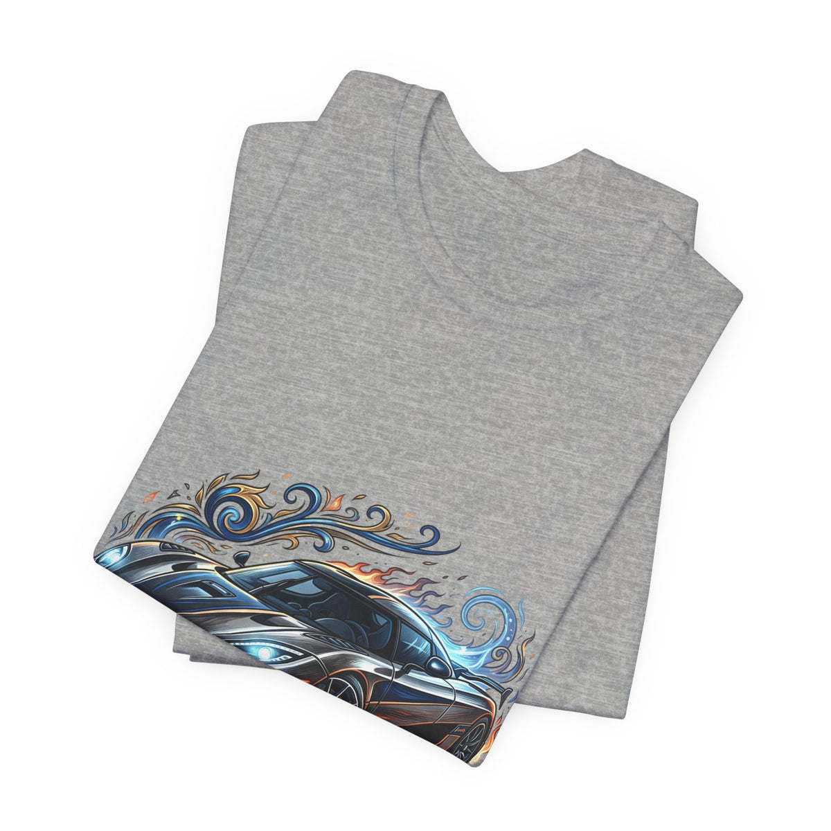 Sports Car Graphic T‑Shirt — Blue Supercar Illustration Tee