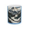 Mountain River Scenic Ceramic Mug — Vintage Winter Landscape Coffee Cup (11oz, 15oz)
