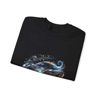 Sports Car Crewneck Sweatshirt — Black Supercar Graphic
