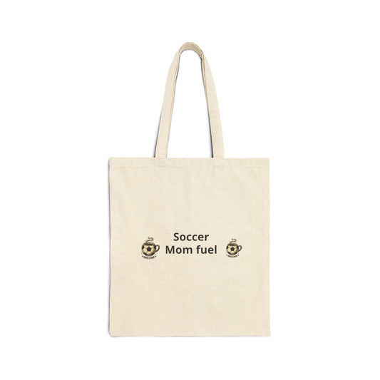 Tote Bag — “Soccer Mom Fuel” Cotton Canvas Grocery & Game-Day Tote