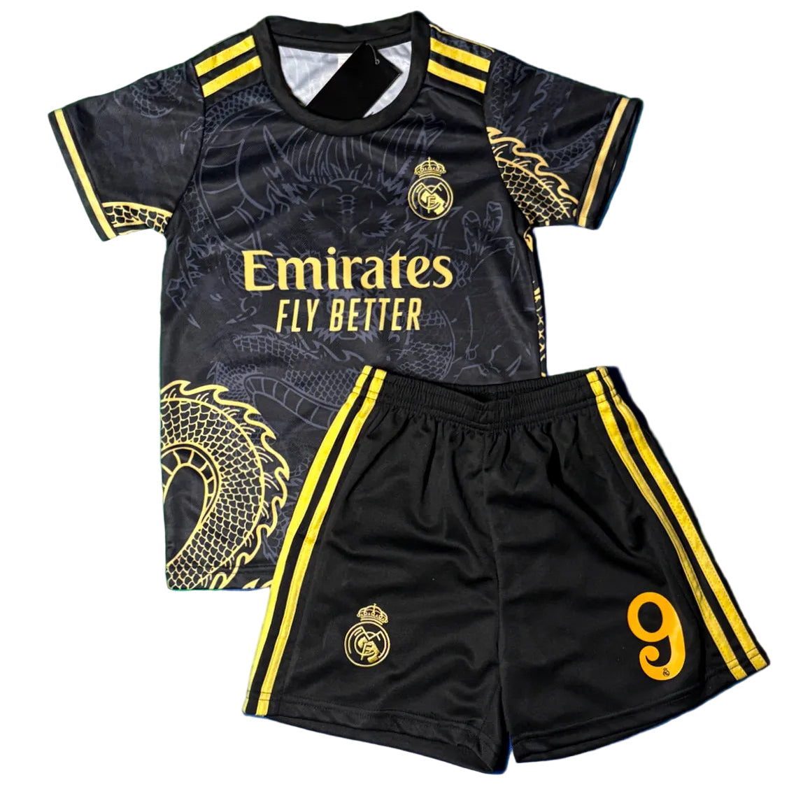 Kylian Mbappe Real Madrid Dragon Special Edition 3rd Jersey Toddler/Youth Soccer Jersey Kids Kit