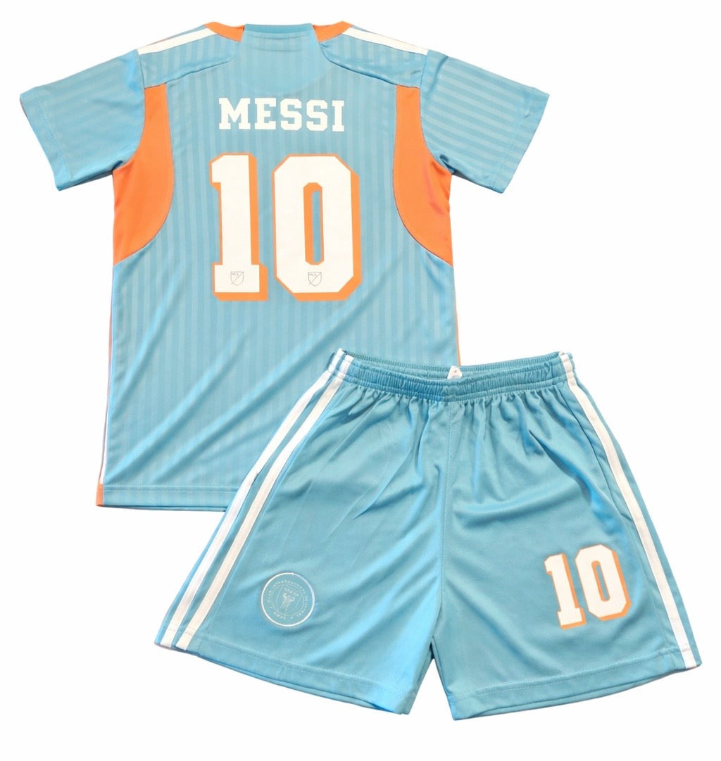 Lionel Messi Inter Miami Kids 3rd 2024/25 Soccer Jersey Kit