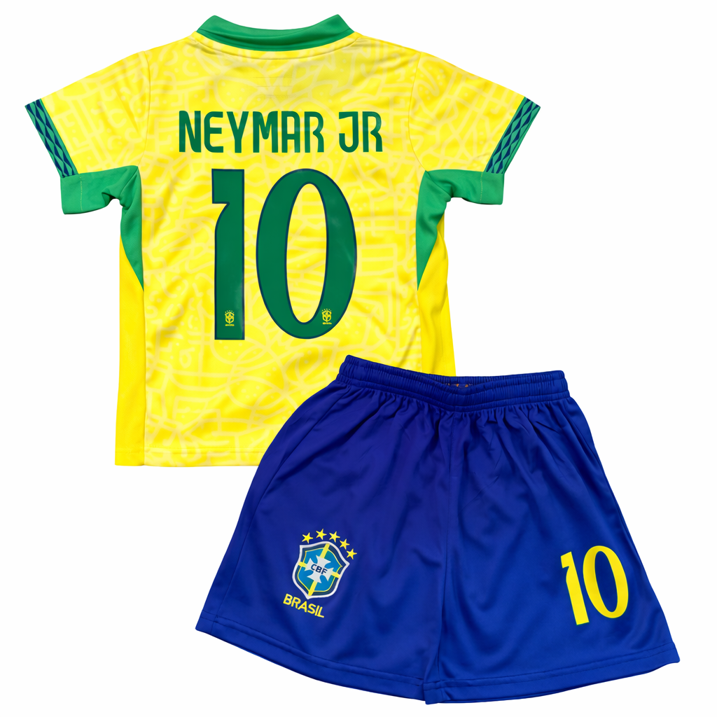 Neymar Jr Brazil Kids Soccer Jersey Set Football Youth Toddler Sizes