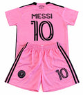 Lionel Messi Miami Home Kids Soccer Jersey Pink Set Football Youth Toddler