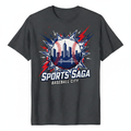 Baseball City Tee with bold athletic graphic and city skyline design